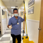 Commercial cleaning and reisdential cleaning differences, team member of cleaning crew.